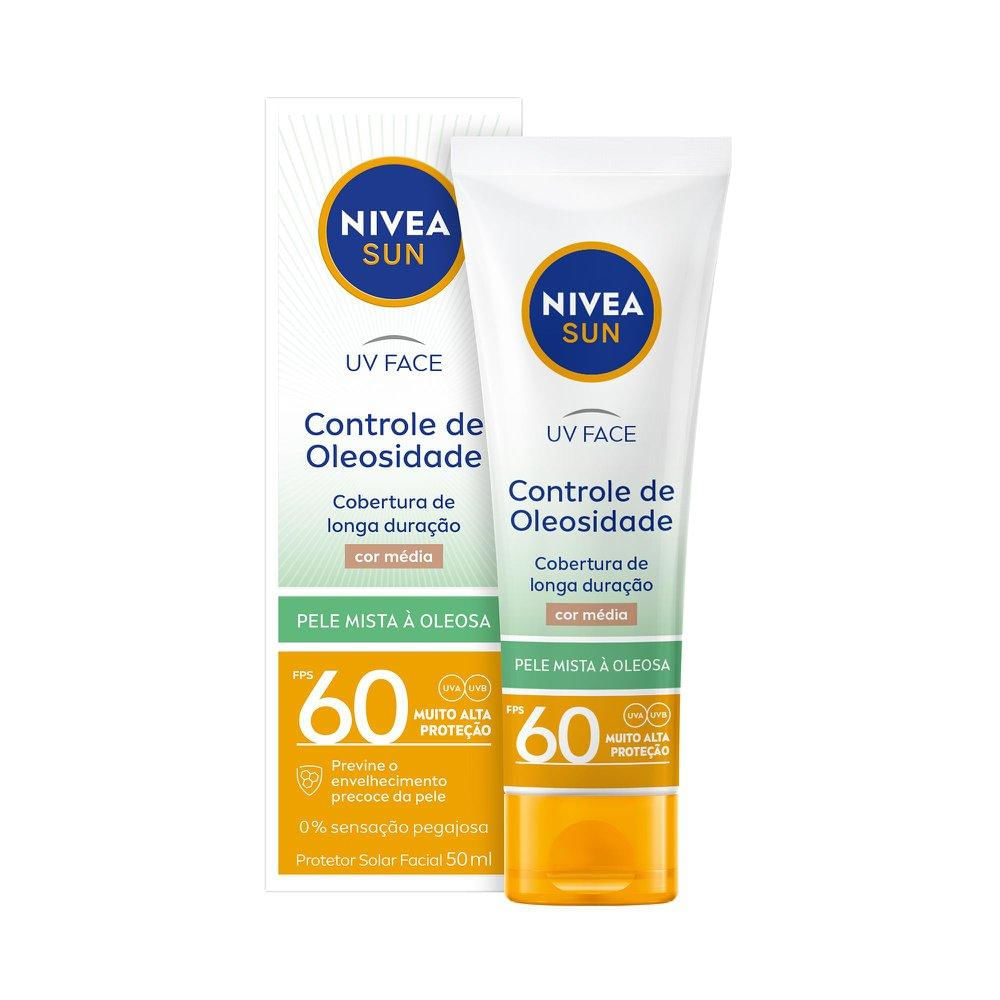 Protetor Solar Facial NIVEA SUN UV Face Controle de Oleosidade Cor Média FPS 60 50ml