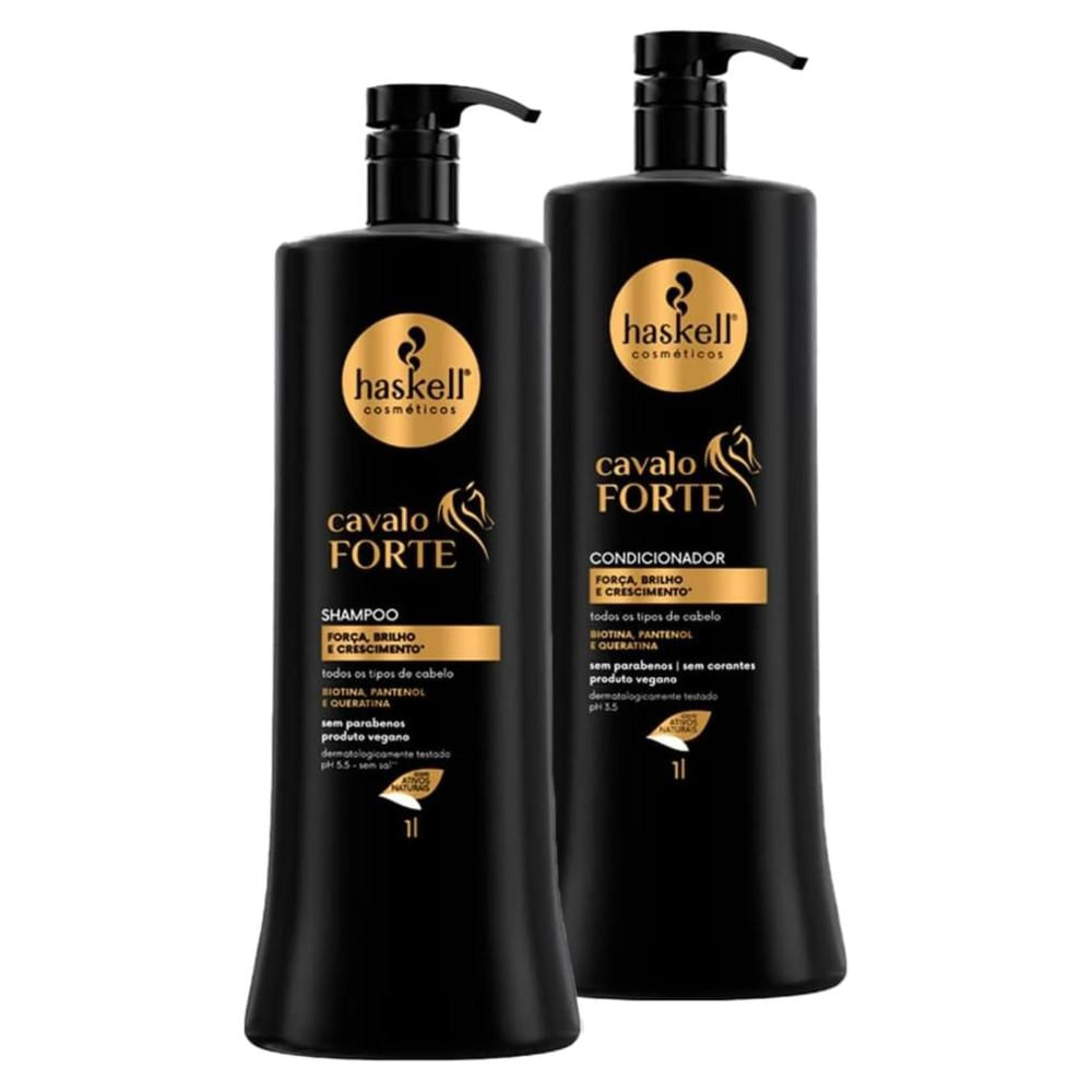 Kit Cavalo Forte Salão Haskell Shampoo + Condicionador 1L
