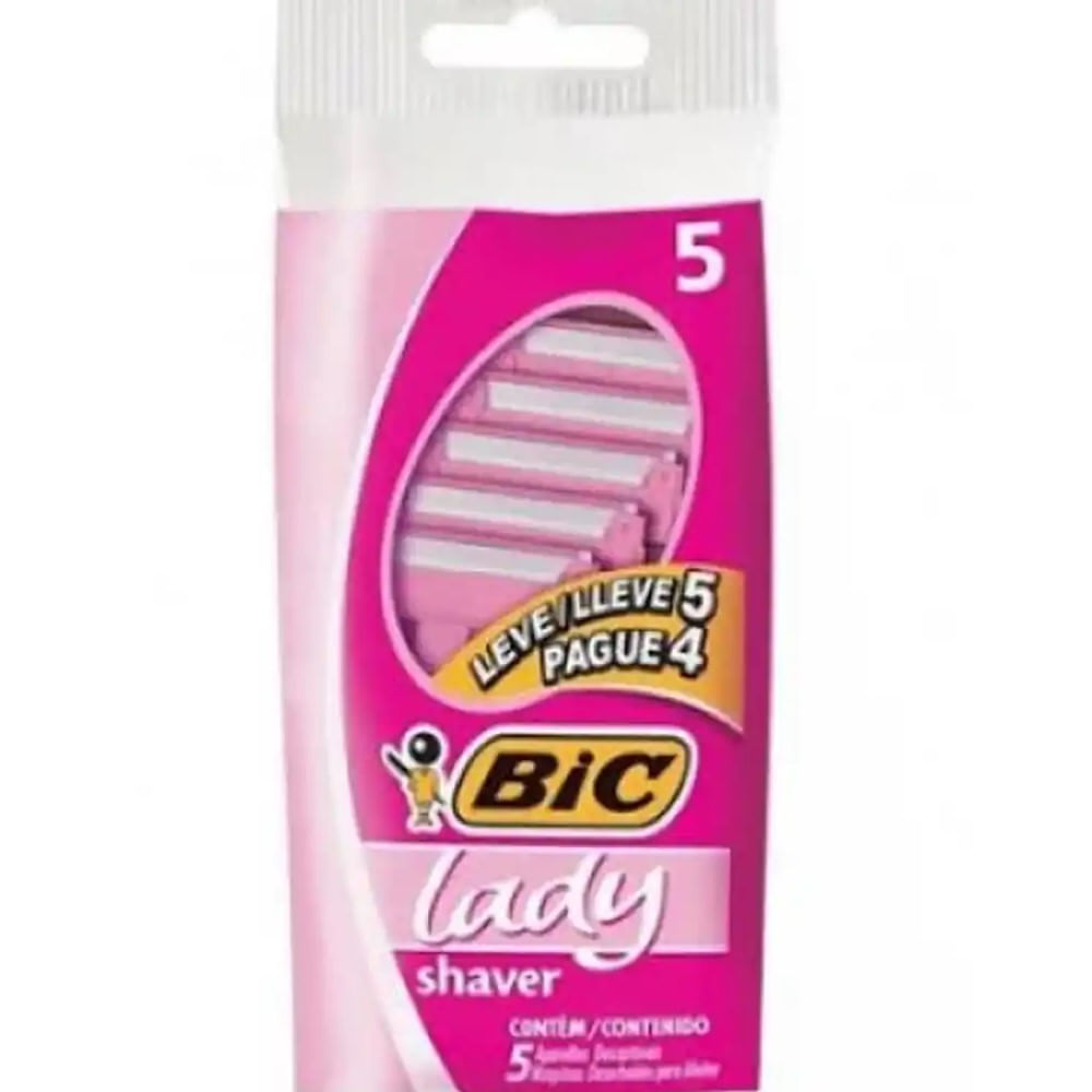 Aparelho de Barbear Descartável Lady Shaver 5 Unidades Bic