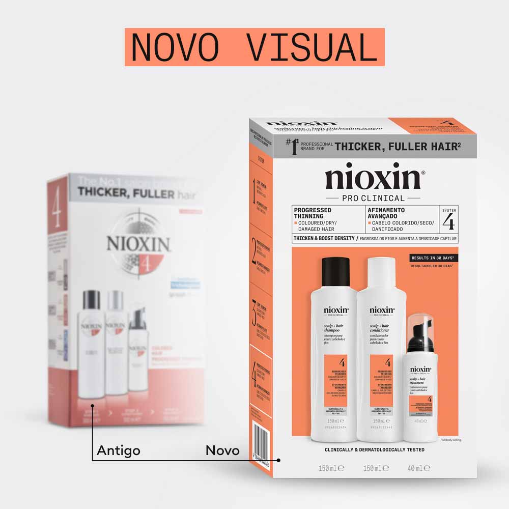 Nioxin Trial Kit Sistema 4 - Shampoo + Condicionador + Leave-in