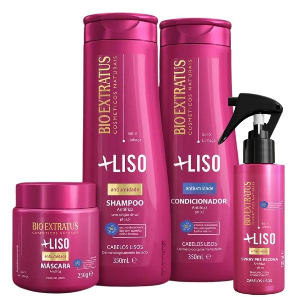 Kit Bio Extratus Mais Liso Pós Progressiva Hidrat 4 Produtos