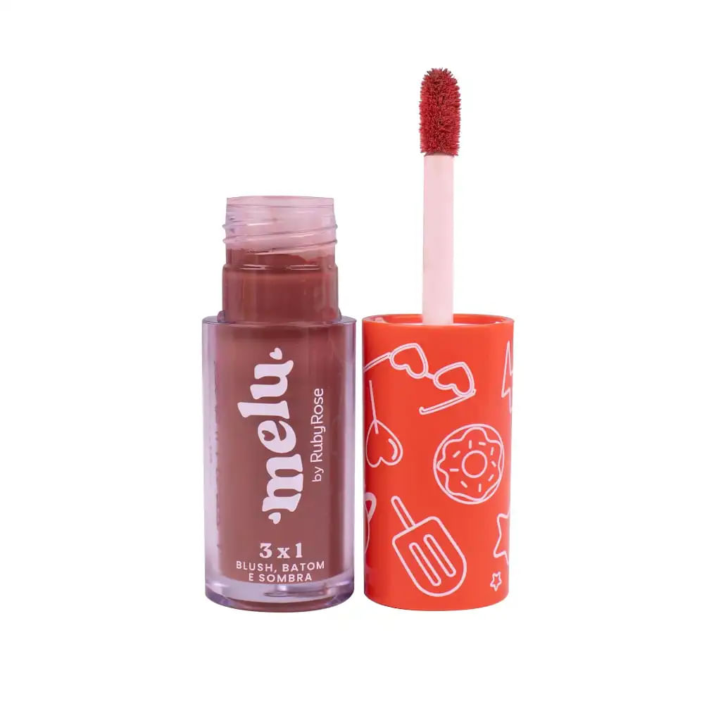 Blush Batom Sombra 3 em 1 Midnight Love Melu Ruby Rose Ref-Rr11004