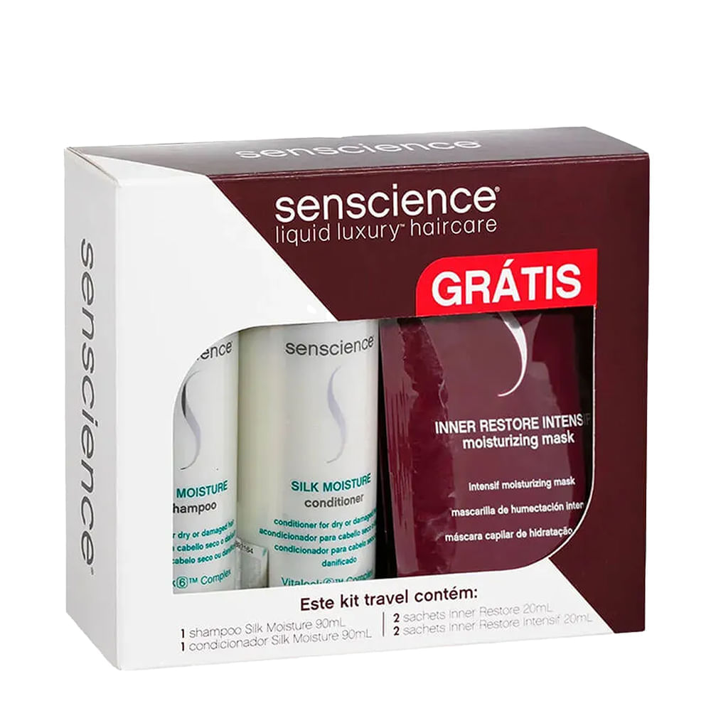 Kit Senscience Silk Sha + Cond 90ml + Máscaras 4 x 20ml