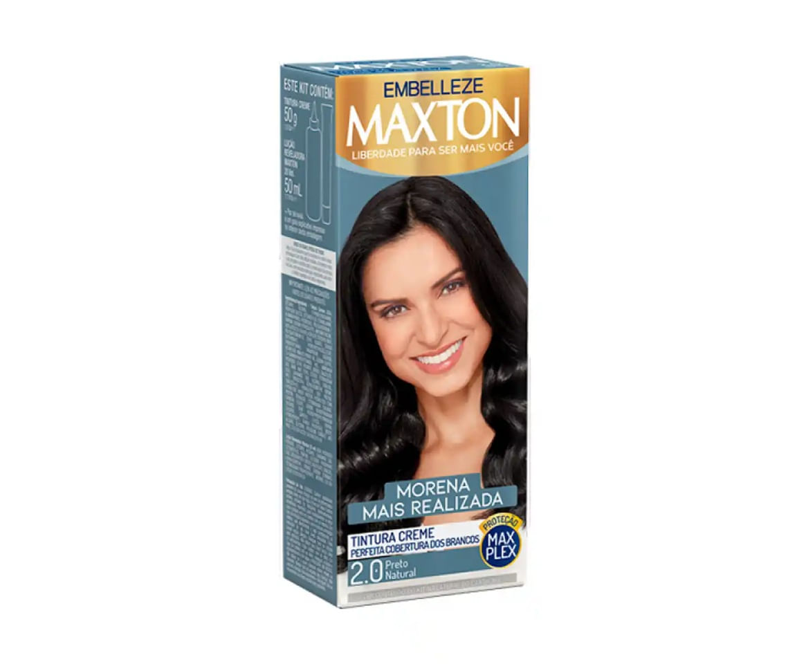 Tintura Maxton 2.0 Morena + Realizada Preto Natural Embelleze