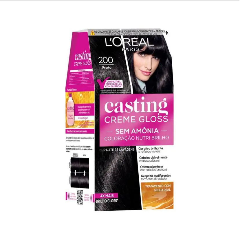 TINTURA CASTING CREME GLOSS - COR 200 PRETO 1 UNIDADE