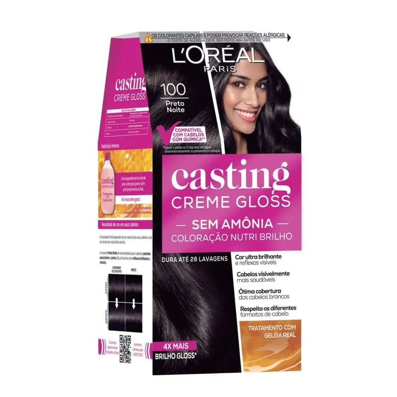 TINTURA SEMI-PERMANENTE CASTING CREME GLOSS 100 PRETO NOITE