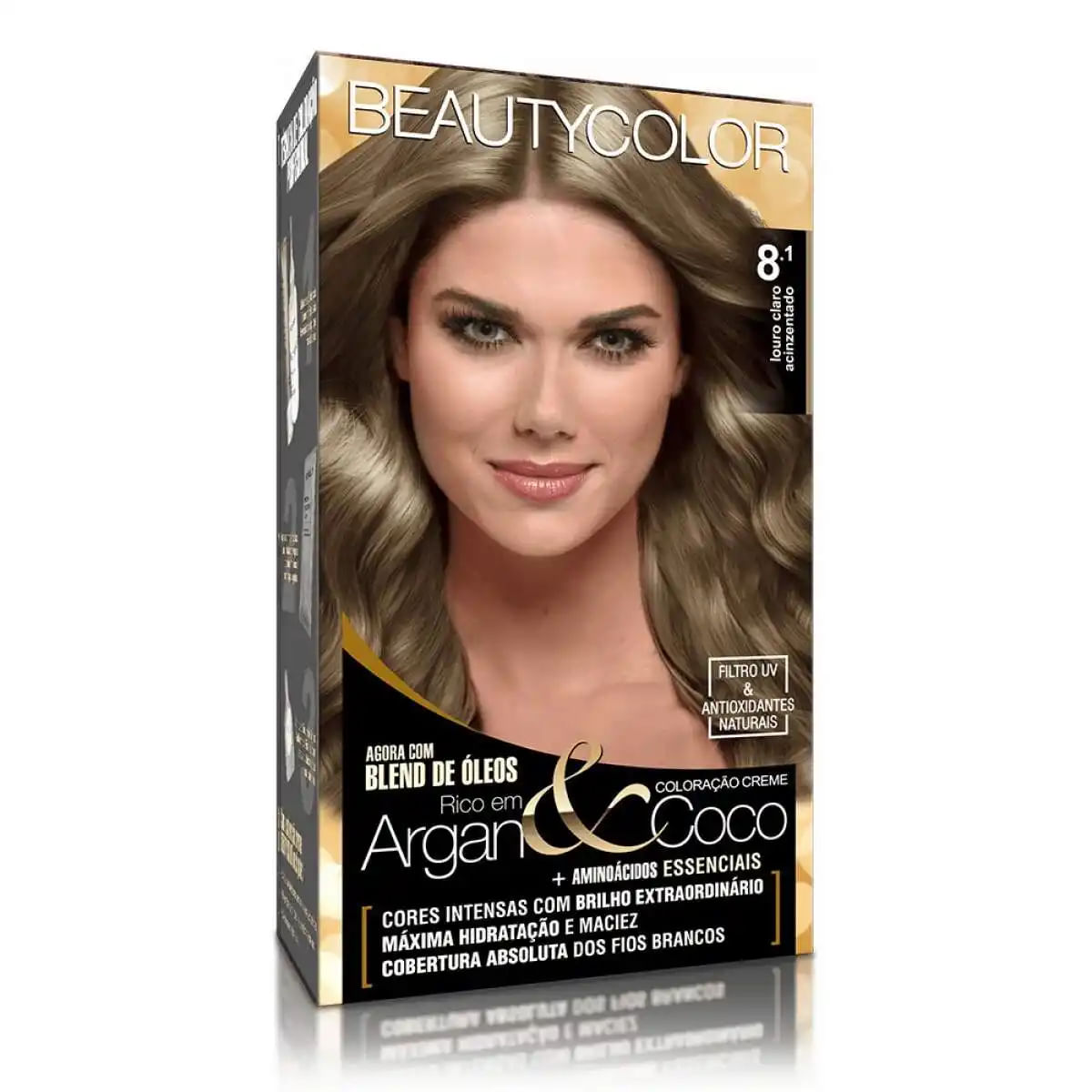 Coloração 8.1 Loiro Claro Acinzentado Beauty Color