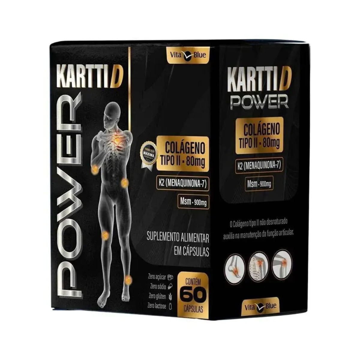 Vita Blue Kartti D Power Colágeno Tipo II 80mg - 60 Cápsulas