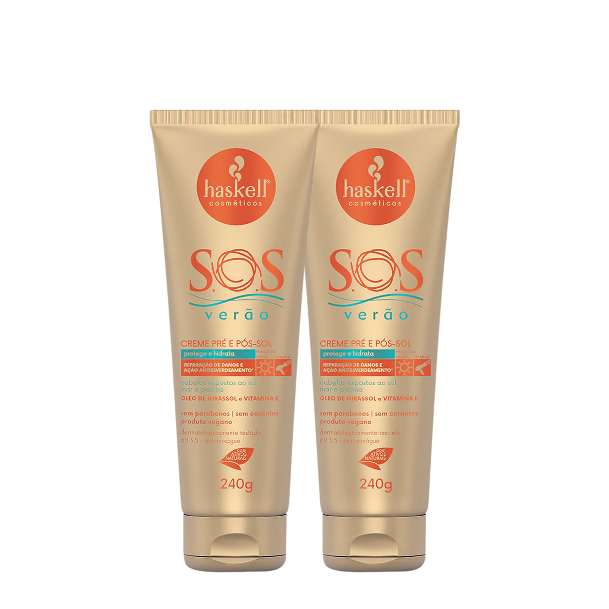 Kit Haskell S.O.S Verão Pós Sol Leave-in Creme Extra (2 unidades)