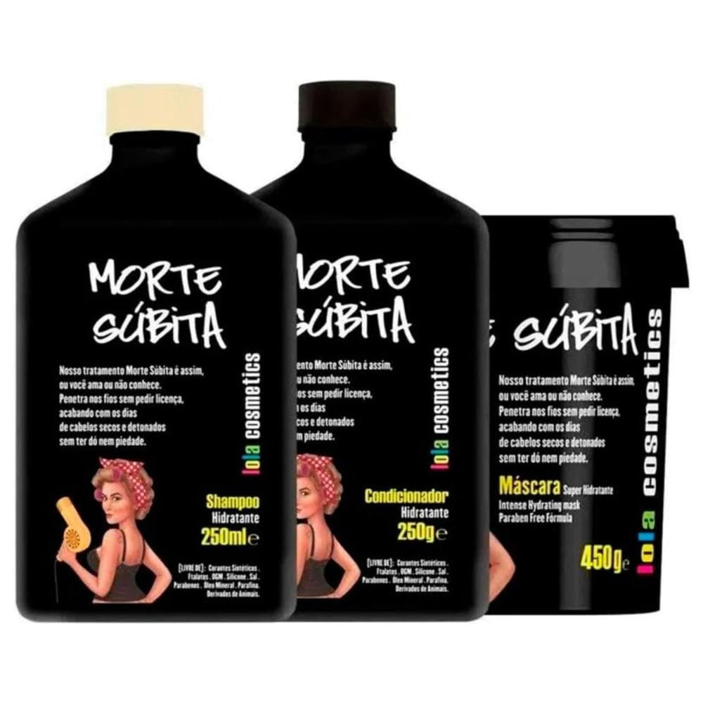 Kit Shampoo Condicionador Máscara Morte Súbita Lola Cosmetic