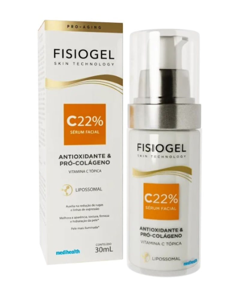 Sérum Facial Fisiogel C22% Antioxidante Pró Colágeno 30ml