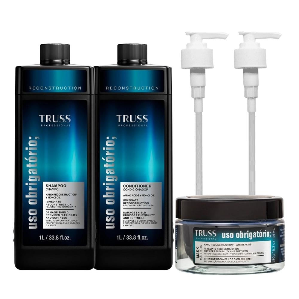 Truss Uso Obrigatório Shamp 1l + Cond 1l + Másc 180g + Pump