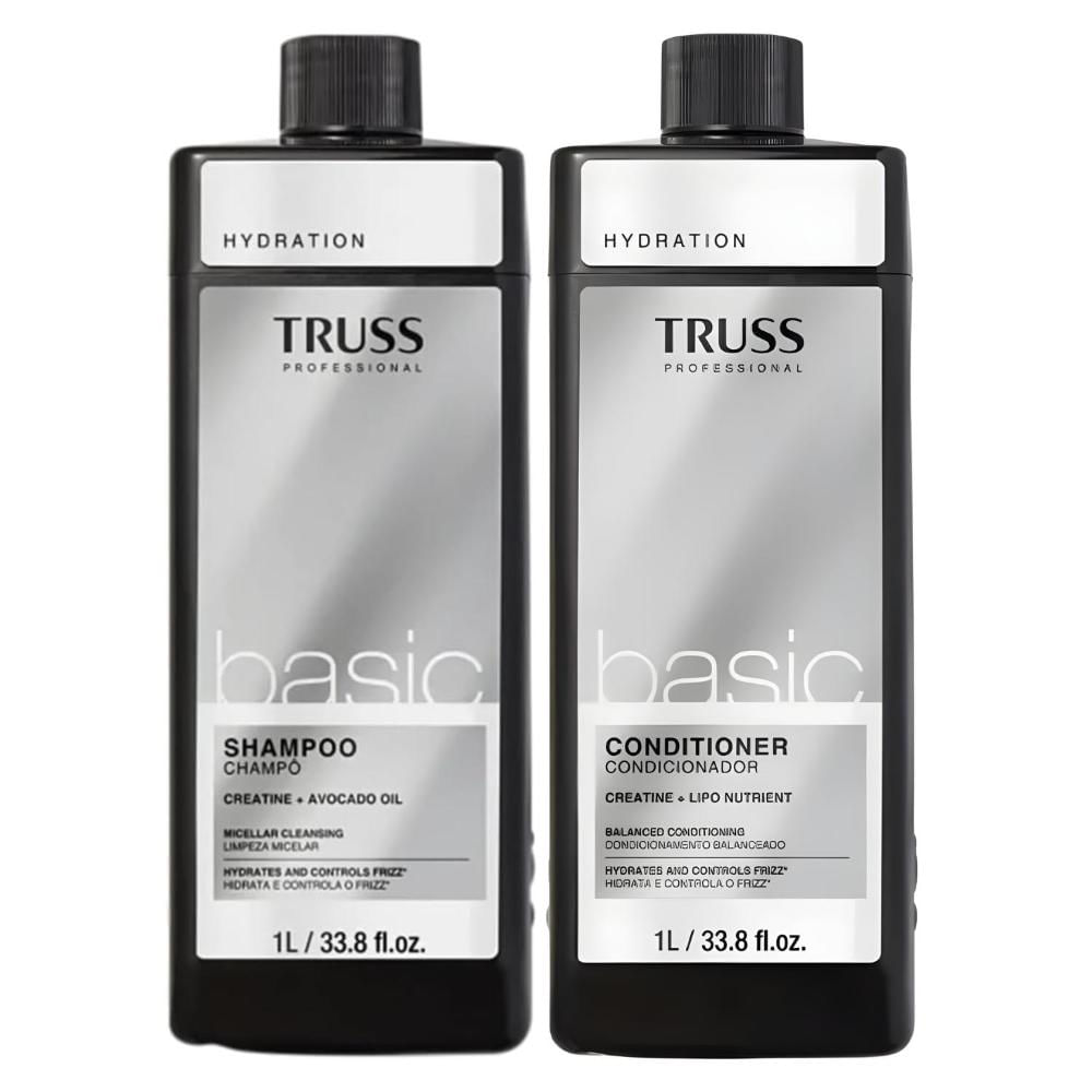 Kit Limpeza Hidratação Capilar Truss Basic Shampoo Cond 1L