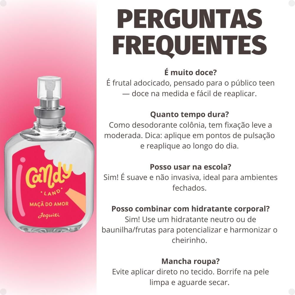 Desodorante Colônia Jequiti Teen Candy Land Maçã do Amor 25ml