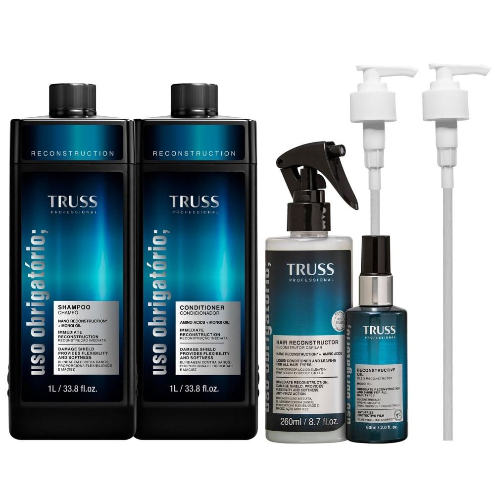 Truss Uso Obrigatório Antiafinamento Salon 4 Produtos + Pump