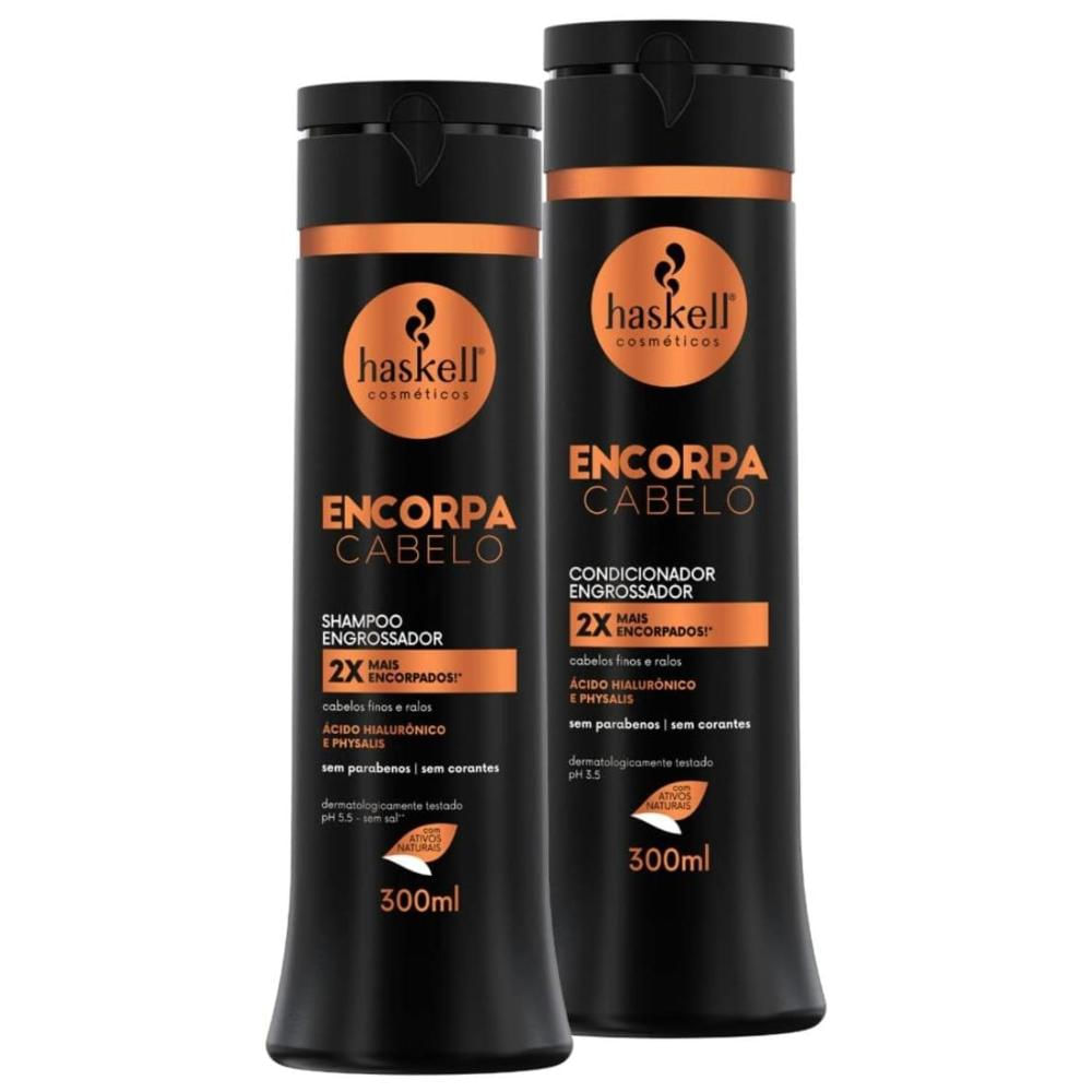 Kit Shampoo Condicionador Encorpa Cabelo Haskell 300ml