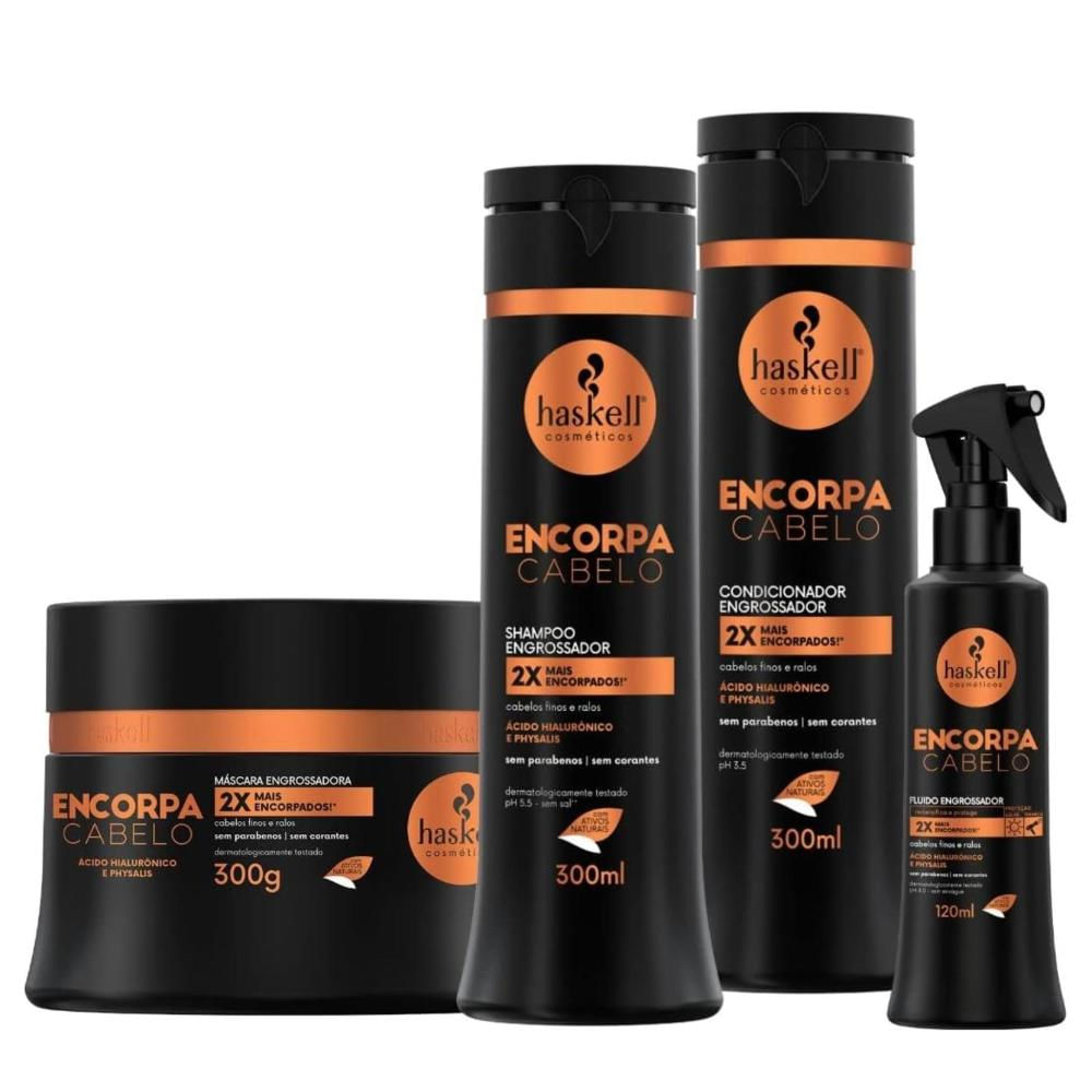 Kit Encorpa Cabelo Haskell Completo 4 Itens 300ml
