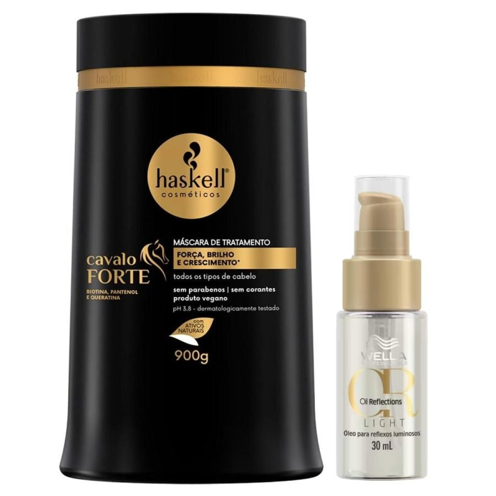 Kit Cavalo Forte 900g + Oleo Wella Light Oil Reflect 30ml