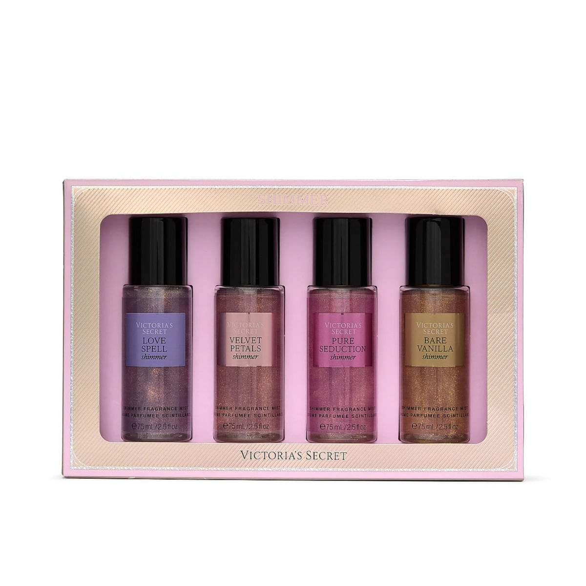 Most Loved Shimmer 4 Pieces Gift - Victoria's Secret  Kit 4 unidades Mist Shimmer 75ml cada