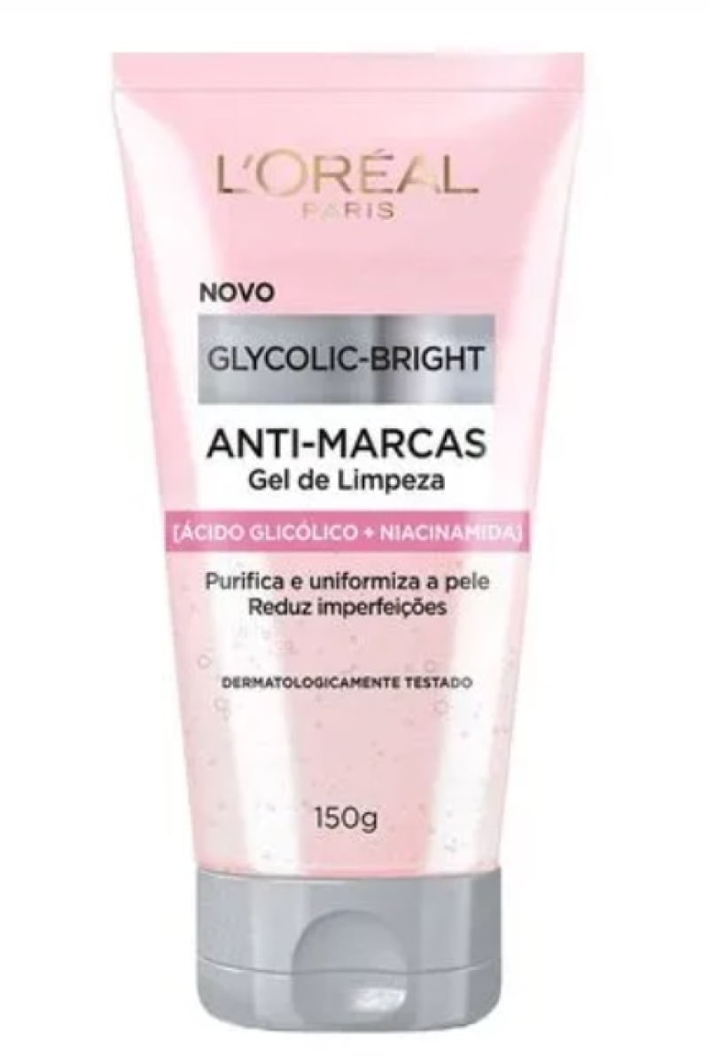 Glycolic Bright Gel de Limpeza Anti-Marcas L'oreal 150g