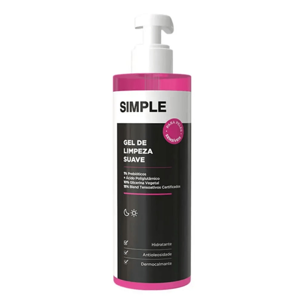 Gel de Limpeza Suave Facial Simple Organic Peles Sensíveis 350g