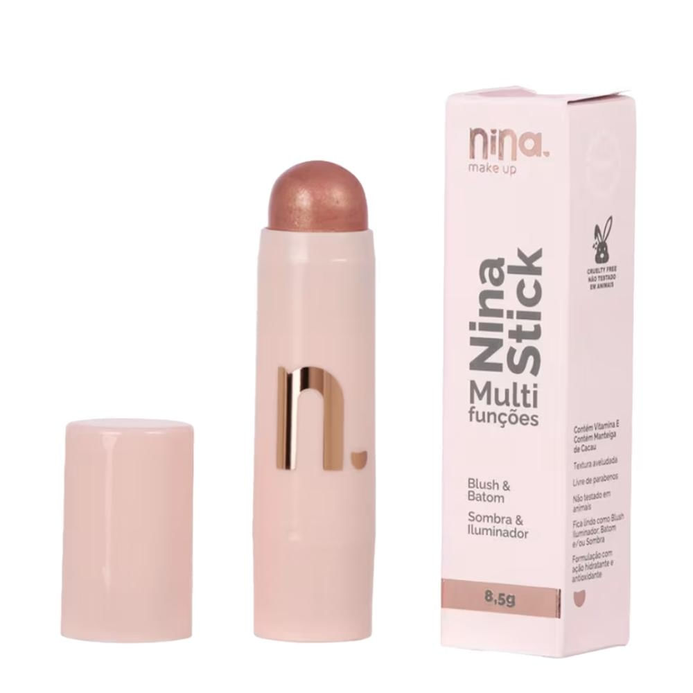 nina makeup stick face multi funções peach glow 8,5g