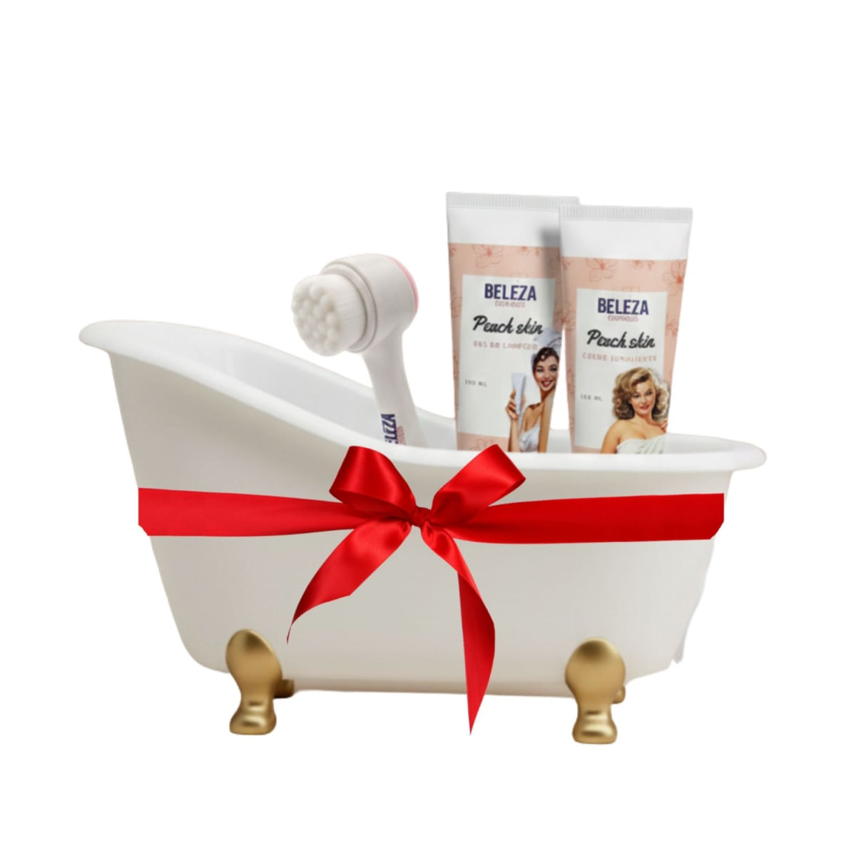 Kit presente banheira , gel de limpeza e creme esfoliante