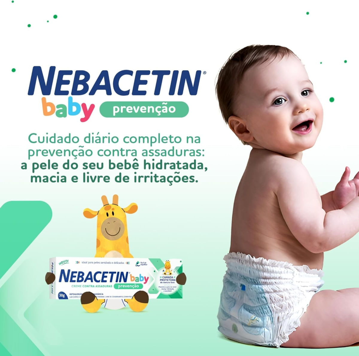 Creme Contra Assaduras Nebacetin Baby Prevenção 120g - Época