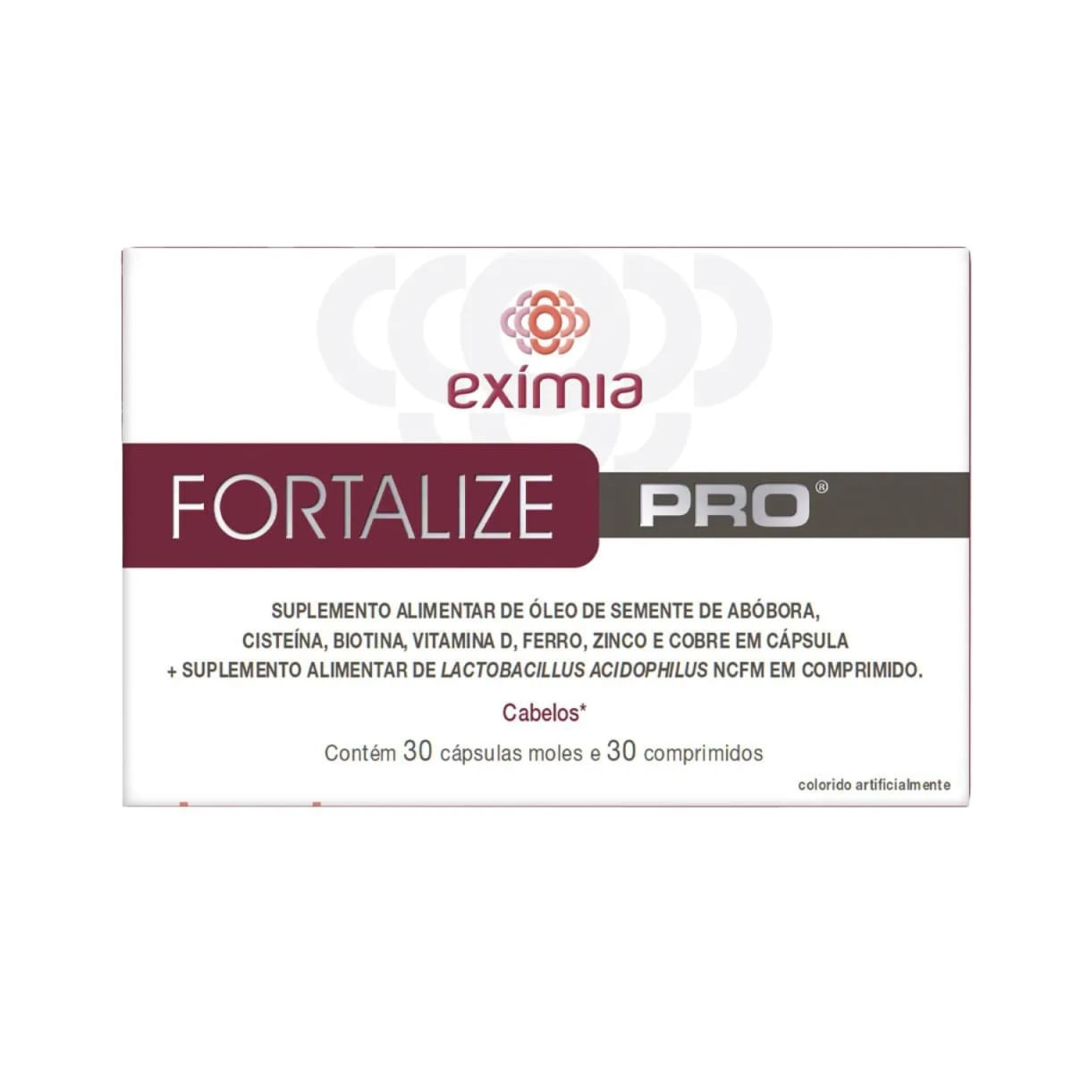 Suplemento alimentar polivitamínico exímia fortalize pro - 30 comprimidos e 30 cápsulas moles