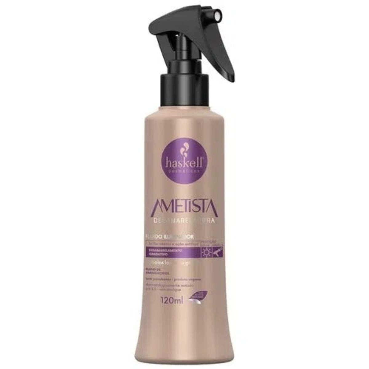 Fluido iluminador ametista desamareladora haskell 120ml - desamarelamento gradativo