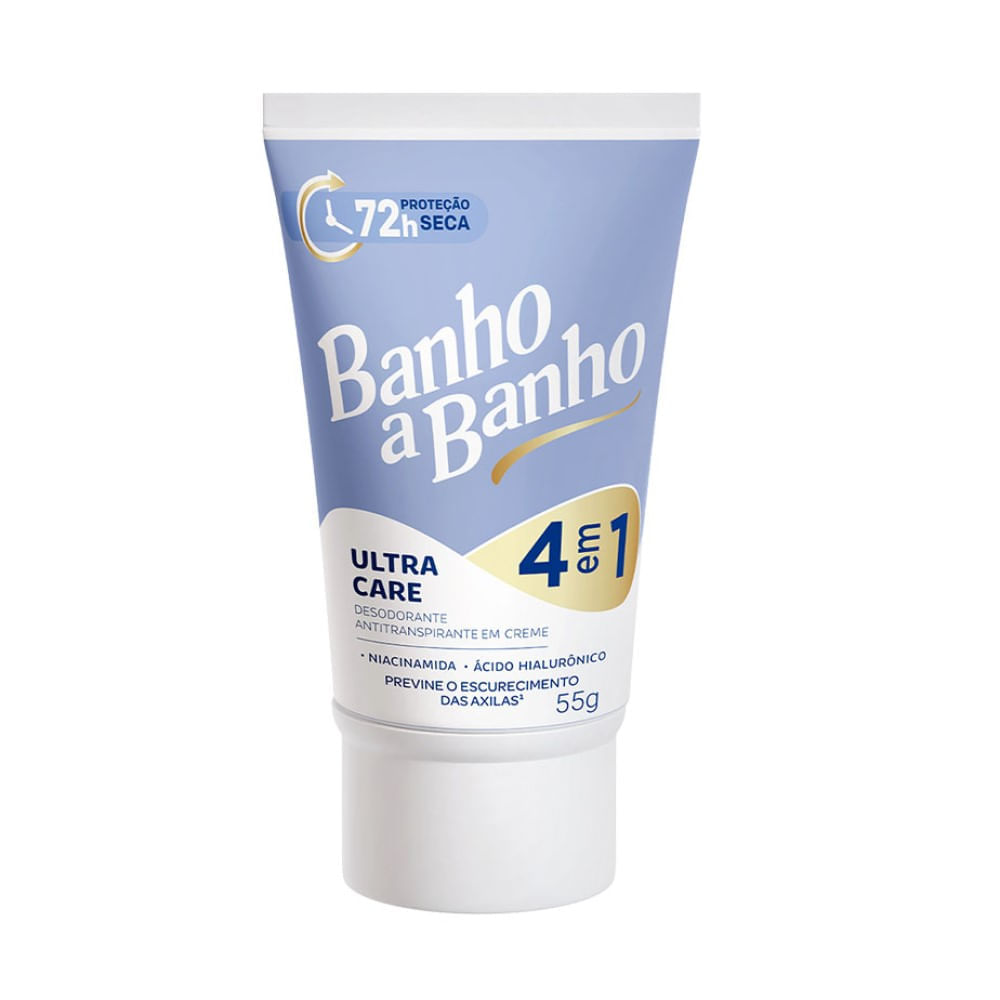Desodorante Antitranspirante em Creme Feminino Banho a Banho Ultra Care 55g
