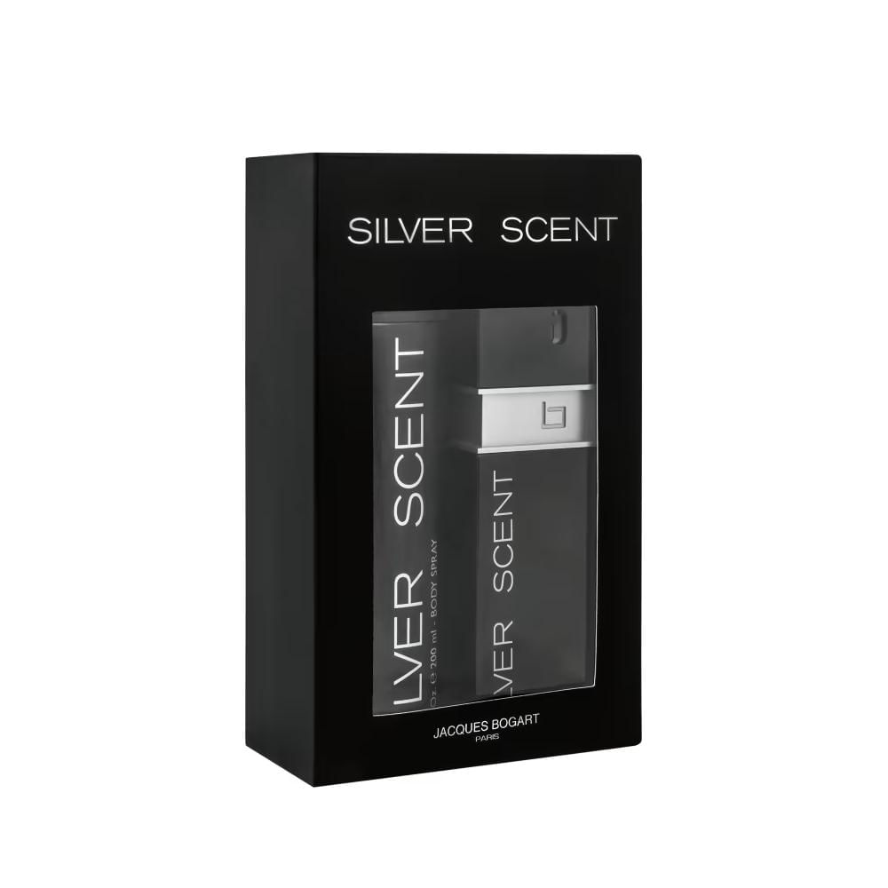 jacques bogart kit masculino silver scent edt 100ml + desod. 200ml