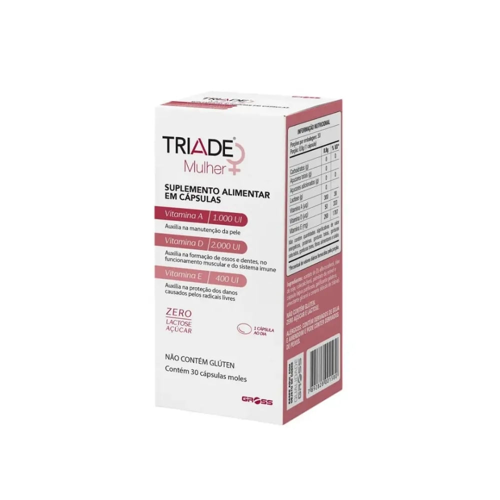triade mulher suplemento 30 cápsulas moles - gross