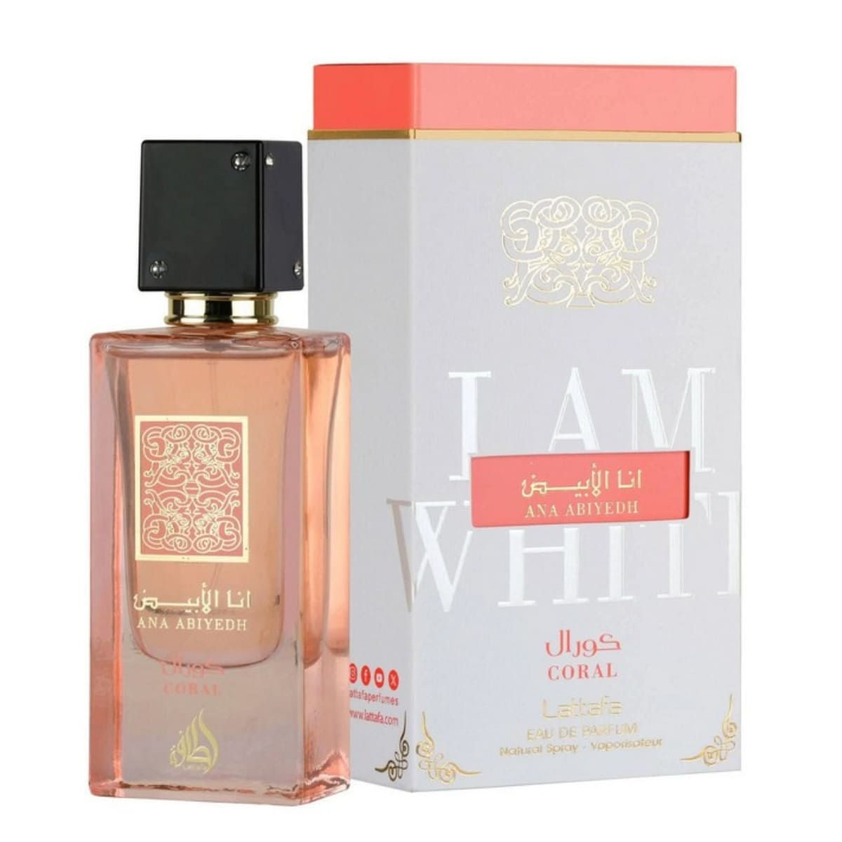 香水(ユニセックス) Lattafa Ana Abiyedh Coral Perfume Árabe Lattafa Ana Abiyedh Coral EDP Unissex - 60ml - Época