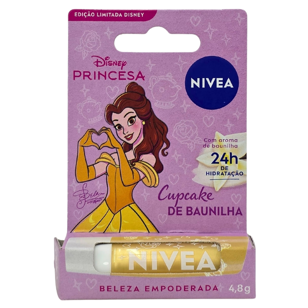 Hidratante Labial Cupcake de Baunilha Bela Disney Princesa Nivea 4,8g