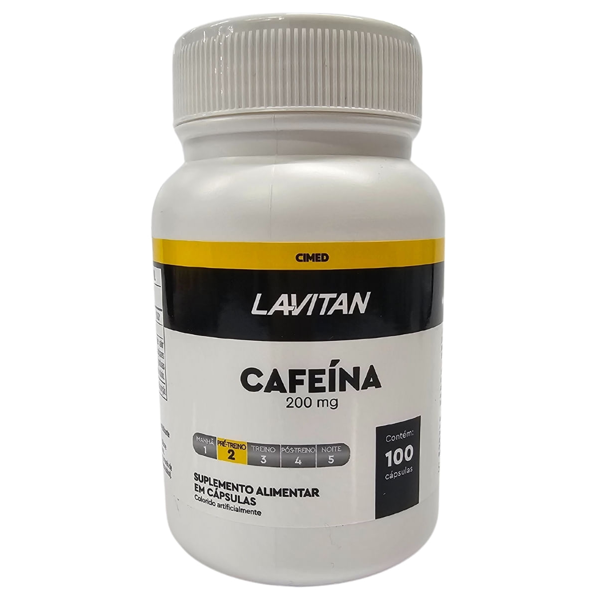 Suplemento Alimentar Cafeína 200mg Lavitan Cimed Com 100 cápsulas