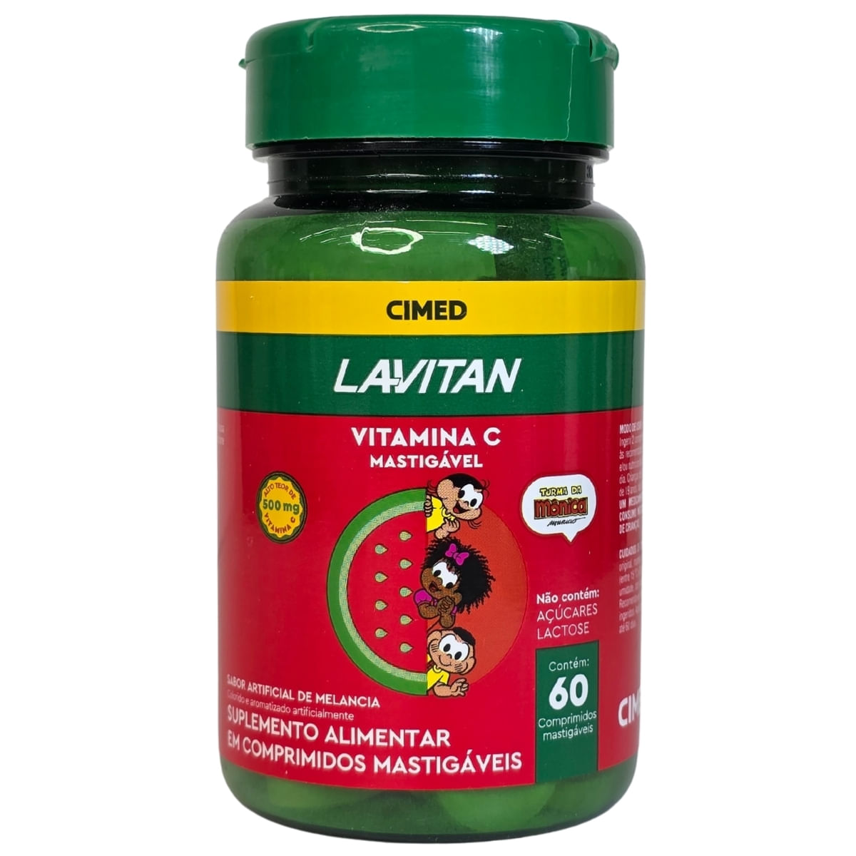 Suplemento de Vitamina C Mastigável Sabor Melancia Lavitan Cimed 60 Comprimidos