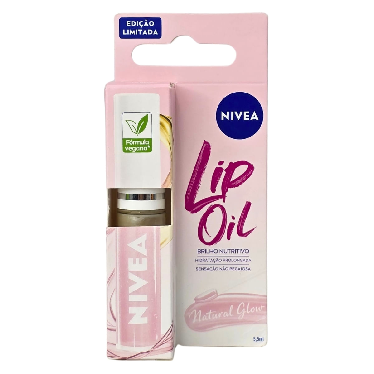 Lip Oil Hidratante Labial Com Efeito Gloss Natural Glow Nivea 5,5ml