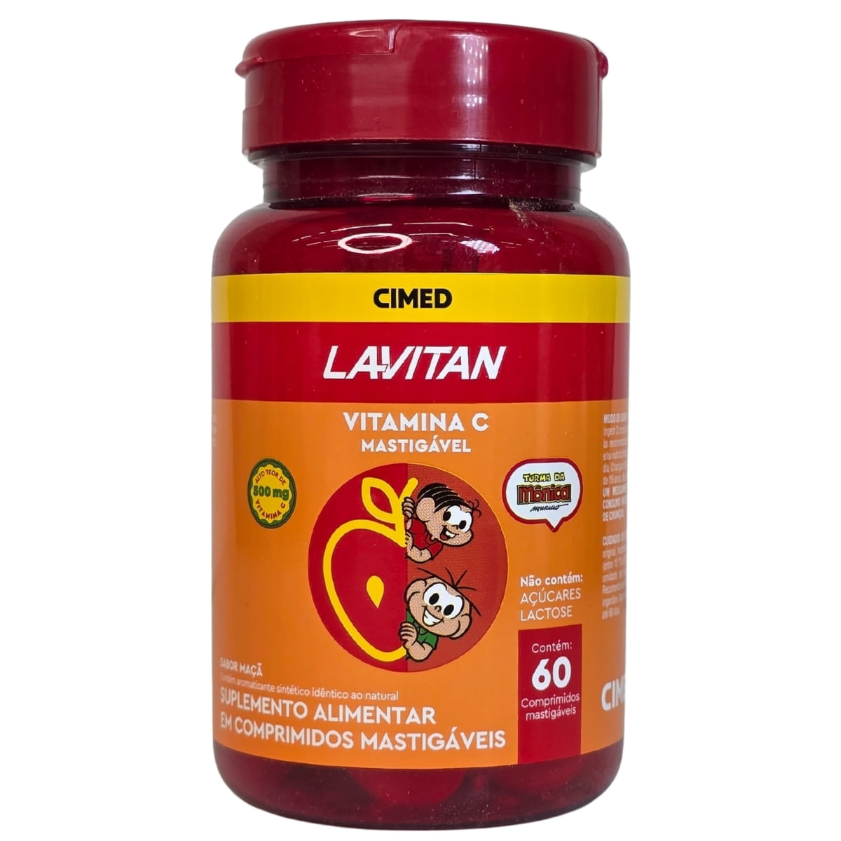 Suplemento de Vitamina C Mastigável Sabor Maçã Lavitan Cimed 60 Comprimidos