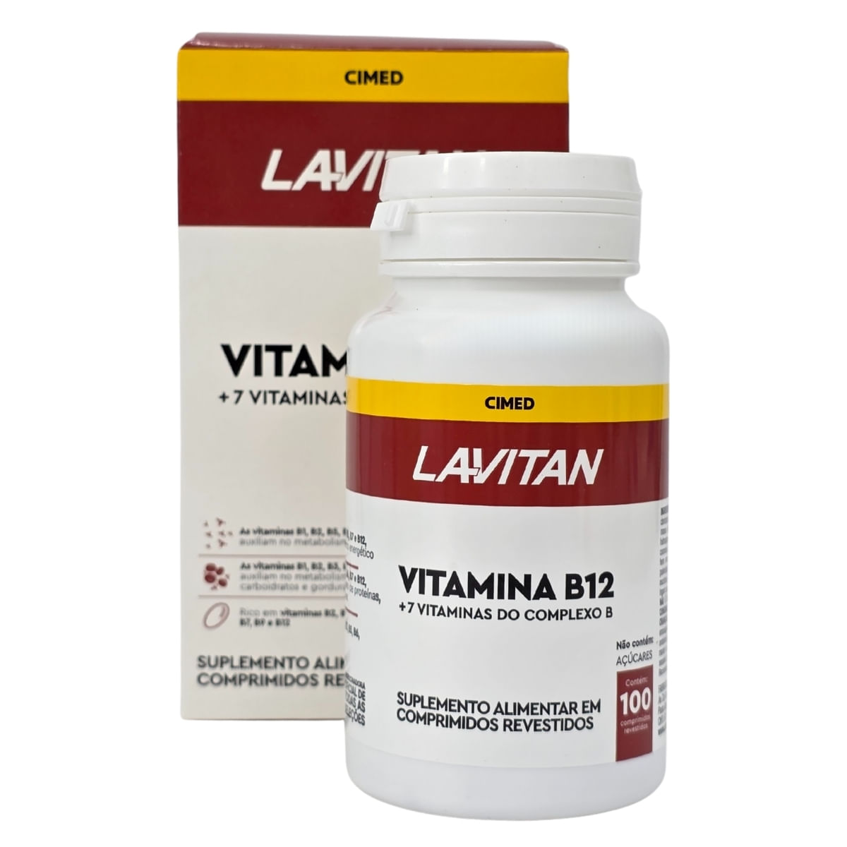 Suplemento Alimentar Vitamina B12 + 7 Vitaminas do Complexo B Lavitan Cimed 100 Comprimidos