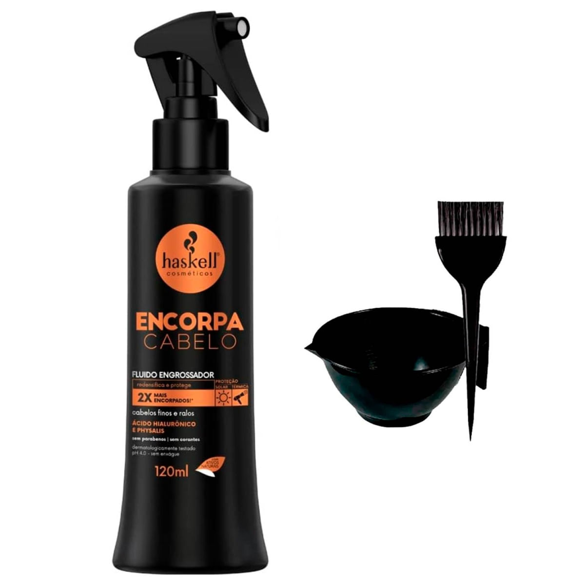 Fluido Encorpa Cabelo Haskell 120Ml + Cumbuca/Pincel