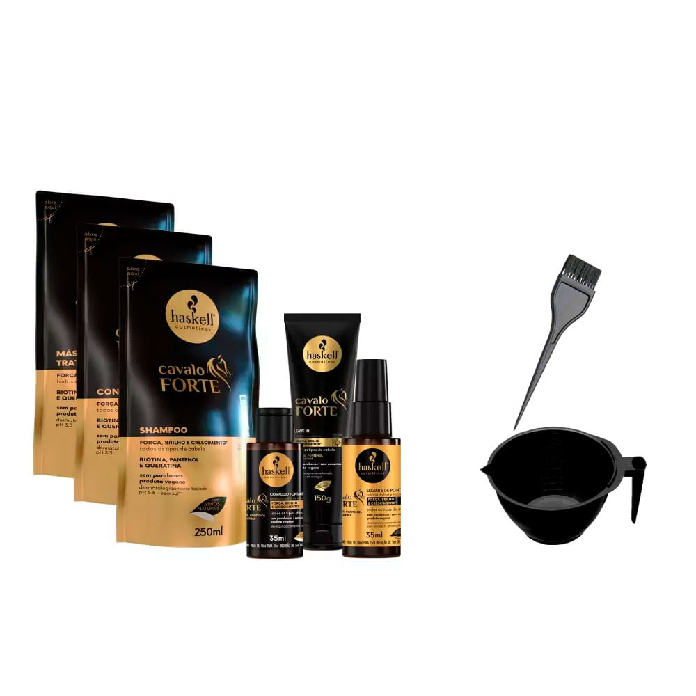 Haskell Cavalo Forte 6 Produtos Shp/Cond/Másc Refil +Cumbuca