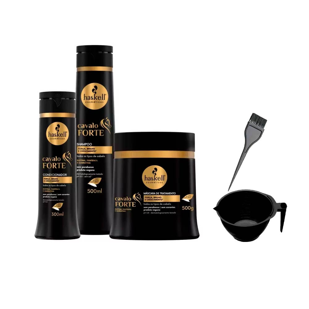 Haskell Cavalo Forte Shp E Máscara 500Ml Cond 300Ml +Cumbuca