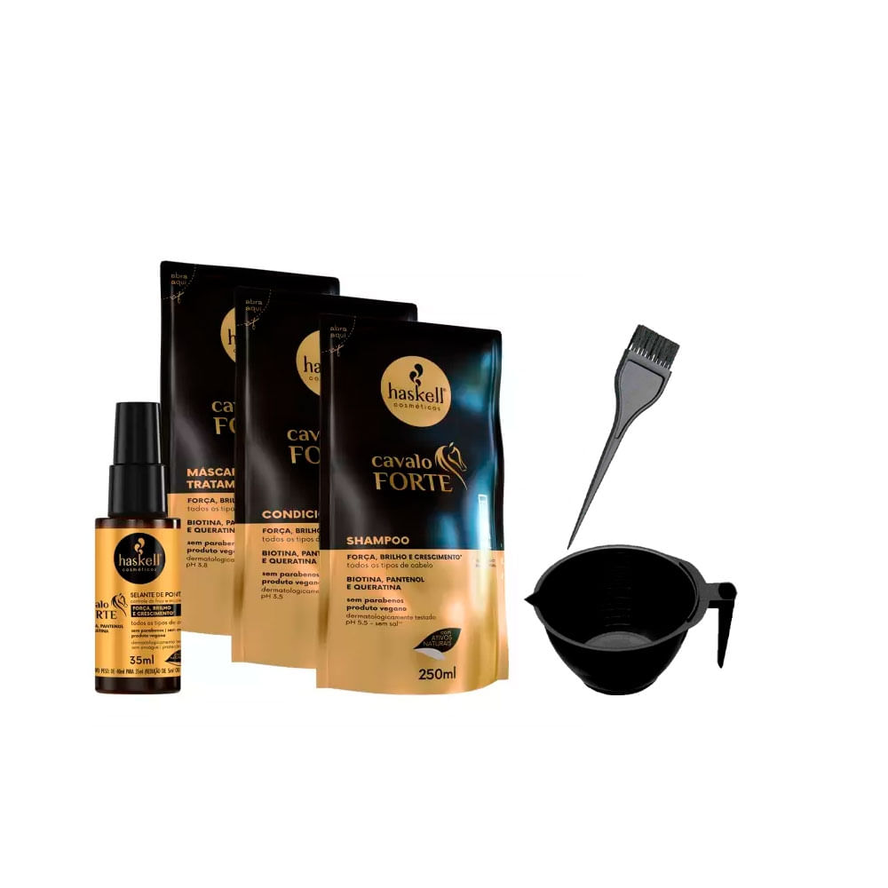 Refil Haskell Cavalo Forte Shp/Cond/Masc + Selante +Cumbuca