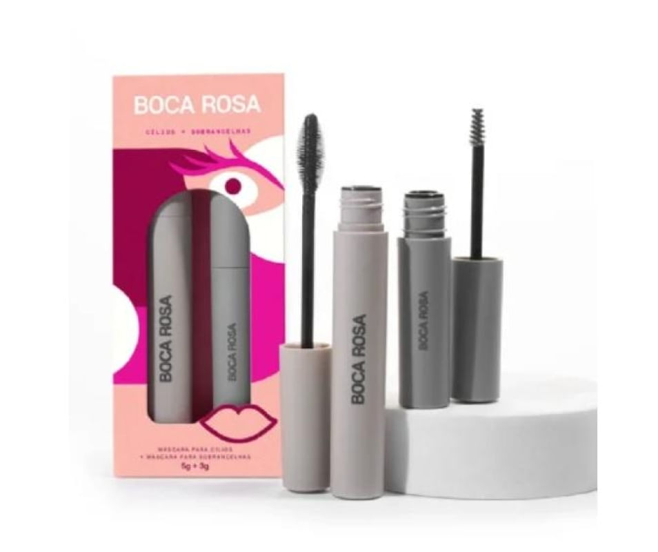 Boca Rosa Máscara Cílios Efeito Volume + Sobrancelhas