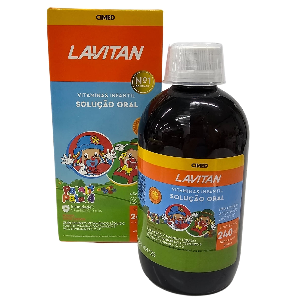 Suplemento Vitamínico Infantil Patati Patata Líquido Laranja Lavitan Cimed 240Ml + 1 Copo Medida