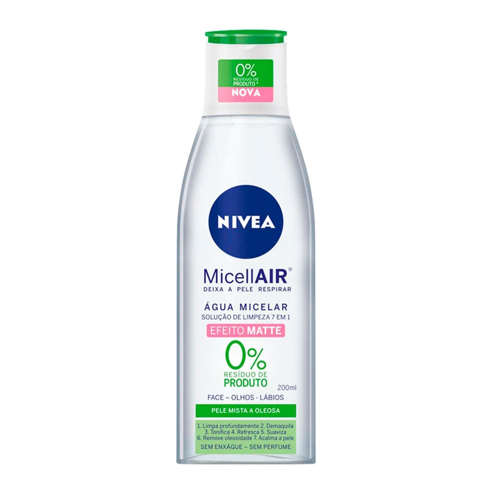 ÁGUA MICELAR NIVEA 7 EM 1 - Limpa Profundamente e Demaquila- 200 ml - FRASCO VERDE