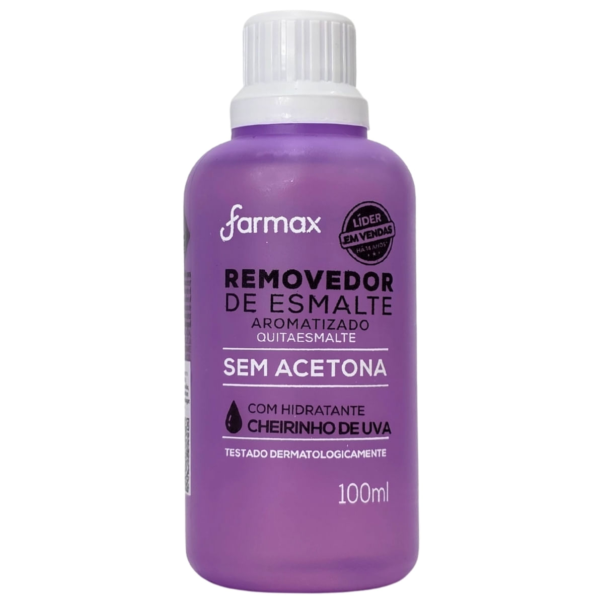 Removedor De Esmalte Sem Acetona Com Hidratante Cheirinho De Uva Farmax 100Ml