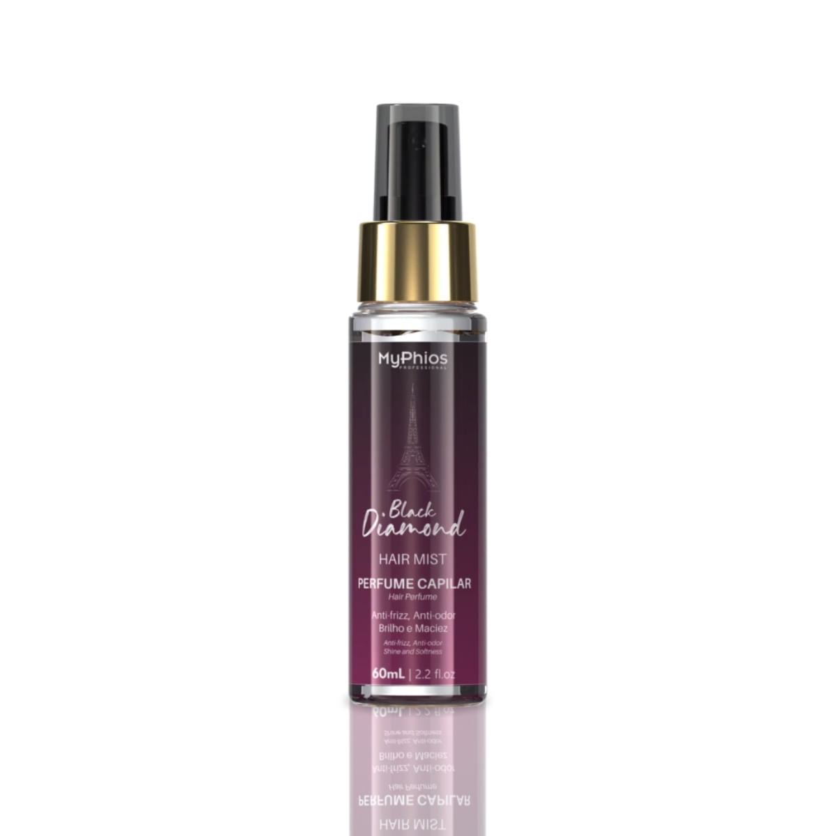 black diamond - perfume capilar hair mist 60 ml myphios