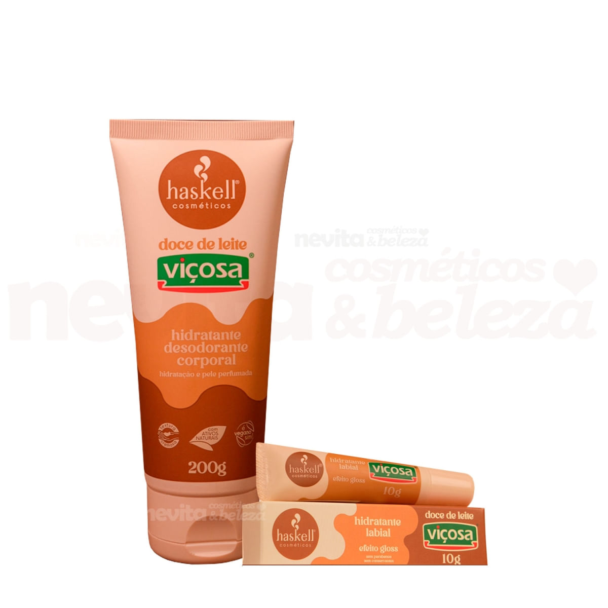 Creme Desodorante Doce De Leite Haskell + Gloss Labial